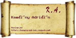 Kemény Adrián névjegykártya